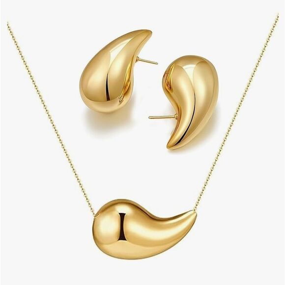 Teardrop Water drop Necklace. J1 - Picture 2 of 3